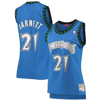 womens mitchell and ness kevin garnett blue minnesota timbe-345